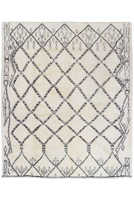 Beige MOROCCAN Berber Beni Ourain Design Rug with black patterns, HANDMADE, 100% Wool, Tribal Rug, Moroccan rug, Beni Ourain Rug, Berberi Rug