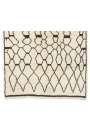 Ivory color MOROCCAN Berber Beni Ourain Design Rug with Brown patterns, HANDMADE, 100% Wool