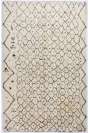 Ivory color MOROCCAN Berber Beni Ourain Design Rug with Brown Patterns, HANDMADE, 100% Wool