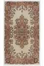 4' x 6'7" (118 x 203 cm) Turkish Antique Washed  Rug, Beige, Pink & Brown