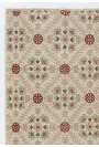 Beige Anatolian Rug with floral patterns, Retro Style Antique Washed Rug, 3'7" x 6'6" (115x203 cm) Small Anatolian Rug, Beige color with Red and Green Patterns