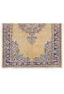 Beige Sun Faded Turkish rug with Purple and Lilac Patterns, 6' x 8'9" (186 x 268 cm )