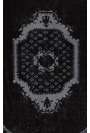 3'10" x 6'7" (118 x 203 cm) Black Color Vintage Overdyed Handmade Turkish Rug, Black Overdyed Rug