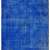 3'10" x 6'7" (118 x 203 cm) Sapphire Blue Color Vintage Overdyed Handmade Turkish Rug, Blue Overdyed Rug