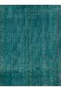3'9" x 7' (115 x 217 cm) Teal Blue Color Vintage Overdyed Handmade Turkish Rug