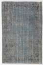 4'1" x 6'4" (125 x 194 cm) Air Force Blue Color Vintage Overdyed Handmade Turkish Rug, Blue Overdyed Rug