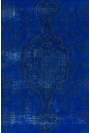 4'11" x 8'7" (150 x 263 cm) Navy Blue Color Vintage Overdyed Handmade Turkish Rug, Blue Overdyed Rug