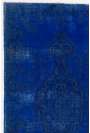 4'11" x 8'7" (150 x 263 cm) Navy Blue Color Vintage Overdyed Handmade Turkish Rug, Blue Overdyed Rug
