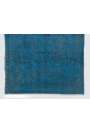 5'1" x 7'10" (155 x 240 cm) Cerulean Blue Color Vintage Overdyed Handmade Turkish Rug