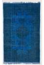 5'3" x 8'6" (162 x 260 cm) Denim Blue Color Vintage Overdyed Handmade Turkish Rug