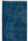 5'6" x 9'4" (170 x 287 cm) Blue Color Vintage Overdyed Handmade Turkish Rug, Blue Overdyed Rug