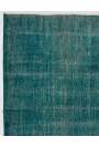5'8" x 9'4" (175 x 285 cm) Turquoise Blue Color Vintage Overdyed Handmade Turkish Rug, Blue Overdyed Rug