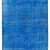 Blue Overdyed Rug 7'5" x 11'8" (230 x 360 cm) Turkish Handmade Vintage Rug, Overdyed Rug