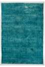 9'7" x 13'9" (296x425 cm) Turquoise Blue Color Vintage Overdyed Handmade Turkish Rug, Oversize Overdyed Rug