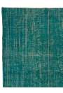 6'9" x 9'8" (212 x 300 cm) Turquoise Blue Color Vintage Overdyed Handmade Turkish Rug