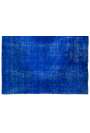 7'3" x 9'4" (225 x 287 cm) Royal Blue Color Vintage Overdyed Handmade Turkish Rug