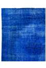7'3" x 9'4" (225 x 287 cm) Royal Blue Color Vintage Overdyed Handmade Turkish Rug