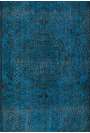 Blue Overdyed Rug 5'6" x 8'4" (168 x 255 cm) Turkish Handmade Vintage Rug, Overdyed Rug