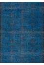 Blue Overdyed Rug 5'6" x 9'3" (168 x 282 cm) Turkish Handmade Vintage Rug, Overdyed Rug