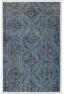 3' x 4'8" (92 x 143 cm) Steel Blue Color Vintage Overdyed Handmade Turkish Rug