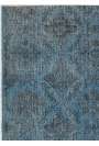 3' x 4'8" (92 x 143 cm) Steel Blue Color Vintage Overdyed Handmade Turkish Rug
