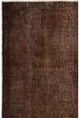 3'11" x 6'11" (120 x 212 cm) Brown Color Vintage Overdyed Handmade Turkish Rug, Brown Overdyed Rug