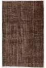 4' x 6'4" (122 x 195 cm) Brown Color Vintage Overdyed Handmade Turkish Rug, Brown Overdyed Rug