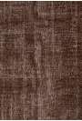 4' x 6'4" (122 x 195 cm) Brown Color Vintage Overdyed Handmade Turkish Rug, Brown Overdyed Rug