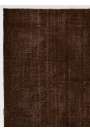 5'4" x 8'8" (165 x 266 cm) Brown Color Vintage Overdyed Handmade Turkish Rug, Brown Overdyed Rug