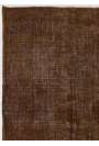 5'8" x 8'4" (173 x 256 cm) Brown Color Vintage Overdyed Handmade Turkish Rug, Brown Overdyed Rug