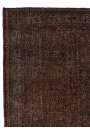 6'3" x 9'10" (193 x 300 cm) Brown Color Vintage Overdyed Handmade Turkish Rug, Brown Overdyed Rug