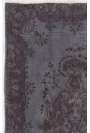 3'10" x 6'11" (119 x 212 cm) Gray Color Vintage Overdyed Handmade Turkish Rug, Gray Overdyed Rug