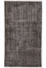 3'8" x 6'6" (114 x 200 cm) Gray Color Vintage Overdyed Handmade Turkish Rug, Gray Overdyed Rug