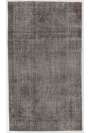 3'8" x 6'8" (113 x 204 cm) Gray Color Vintage Overdyed Handmade Turkish Rug, Gray Overdyed Rug