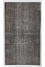 3'9" x 6'6" (115 x 200 cm) Gray Color Vintage Overdyed Handmade Turkish Rug, Gray Overdyed Rug