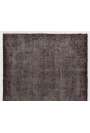 5'11" x 9'4" (182 x 286 cm) Gray Color Vintage Overdyed Handmade Turkish Rug with Brown Underlying patterns, Gray Overdyed Rug