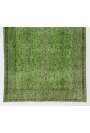 3'10" x 6'8" (118 x 204 cm) Light Green Color Vintage Overdyed Handmade Turkish Rug, Green Overdyed Rug