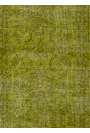 3'10" x 6'8" (119 x 204 cm) Moss Green Color Vintage Overdyed Handmade Turkish Rug, Green Overdyed Rug