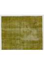 3'7" x 6'11" (111 x 213 cm) Moss Green Color Vintage Overdyed Handmade Turkish Rug, Green Overdyed Rug