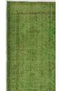 4'1" x 6'6" (125 x 200 cm) Pistachio Green Color Vintage Overdyed Handmade Turkish Rug, Green Overdyed Rug