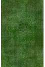 4'2" x 7' (128 x 215 cm) Green Color Vintage Overdyed Handmade Turkish Rug, Green Overdyed Rug
