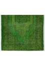 4' x 6'6" (122 x 206 cm) Green Color Vintage Overdyed Handmade Turkish Rug, Green Overdyed Rug