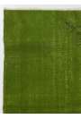 4' x 6'6" (122 x 200 cm) Green Color Vintage Overdyed Handmade Turkish Rug, Green Overdyed Rug
