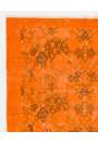 3'8" x 6'5" (112 x 196 cm) Orange Color Vintage Overdyed Handmade Turkish Rug, Orange Overdyed Rug