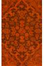 5'10" x 9'2" (179 x 280 cm) Orange Color Vintage Overdyed Handmade Turkish Rug, Orange Overdyed Rug
