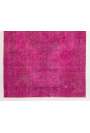 Pink Overdyed Rug 6'6" x 10'2" (200 x 313 cm) Turkish Handmade Rug, Pink Vintage Rug, Overdyed Rug