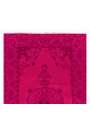 3'10" x 6'10" (119 x 209 cm) Deep Pink Color Vintage Overdyed Handmade Turkish Rug, Pink Overdyed Rug