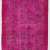 3'11" x 6'5" (120 x 197 cm) Fuchsia Pink Color Vintage Overdyed Handmade Turkish Rug, Pink Overdyed Rug