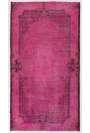 3'9" x 6'10" (116 x 210 cm) Pink Color Vintage Overdyed Handmade Turkish Rug, Pink Overdyed Rug