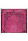 3'9" x 6'10" (116 x 210 cm) Pink Color Vintage Overdyed Handmade Turkish Rug, Pink Overdyed Rug